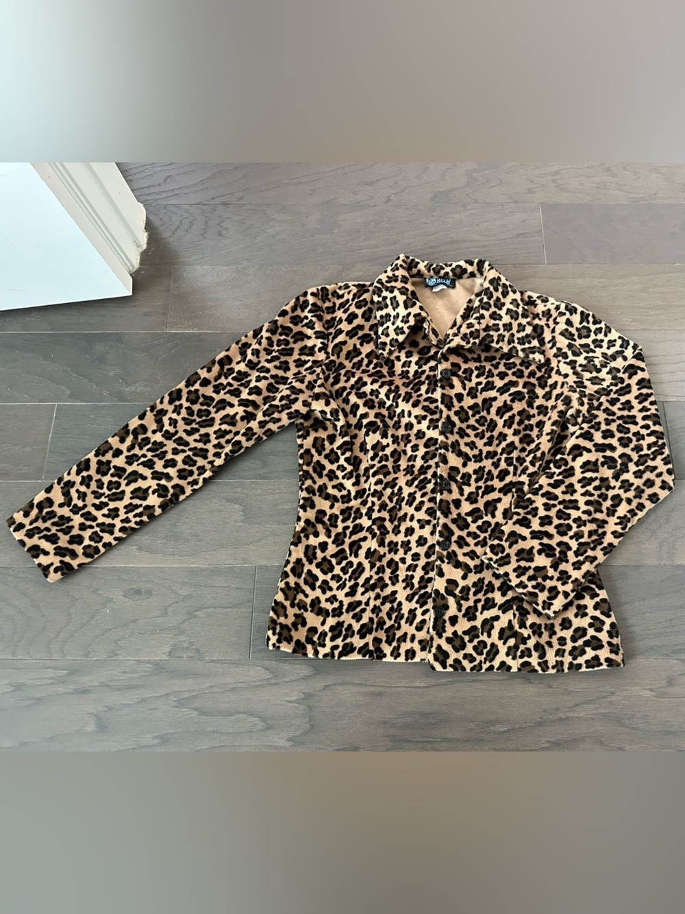 Y2K vintage Meow Genes leopard print jacket women’s small - Picture 1 of 4